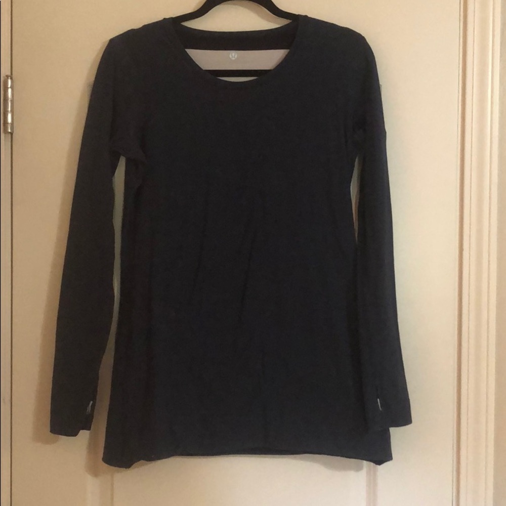 Navy, reversible striped Lululemon long sleeve